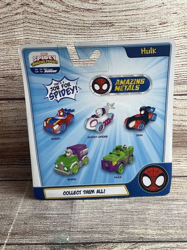 HULK Marvel Spider-Man Spidey Amazing Friends HULK Diecast Metal Race Car - Image 4